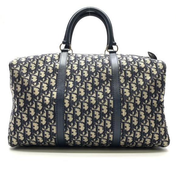 Dior Trotter Vintage Boston Bag Navy Blue - Picture 1 of 9
